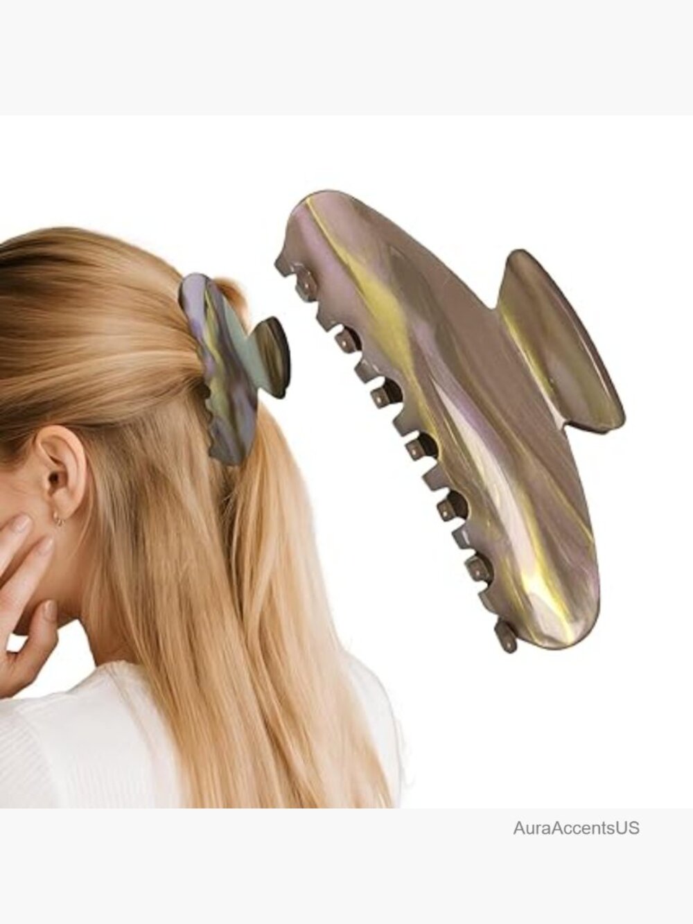 4 Inch Strong Hold Hair Claw Clip - Non Slip Acetate Claw for Thick Hair